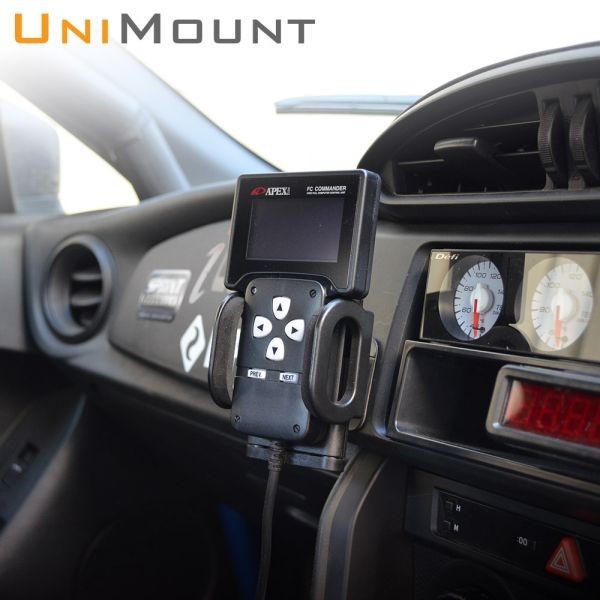 UNIMOUNT 貼付けボールジョイント取付ベース+大型スマホホルダー セット 