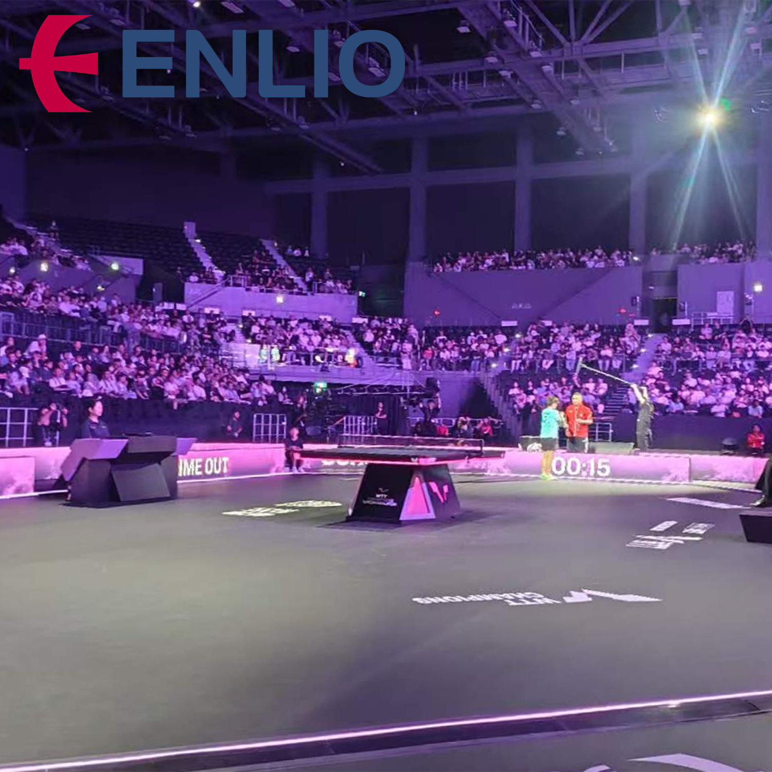 【WTT チャンピオンズ横浜 2026大会用・数量限定】ENLIO 卓球フロアマット（ITTF公認5.5mm）ブラック 12m