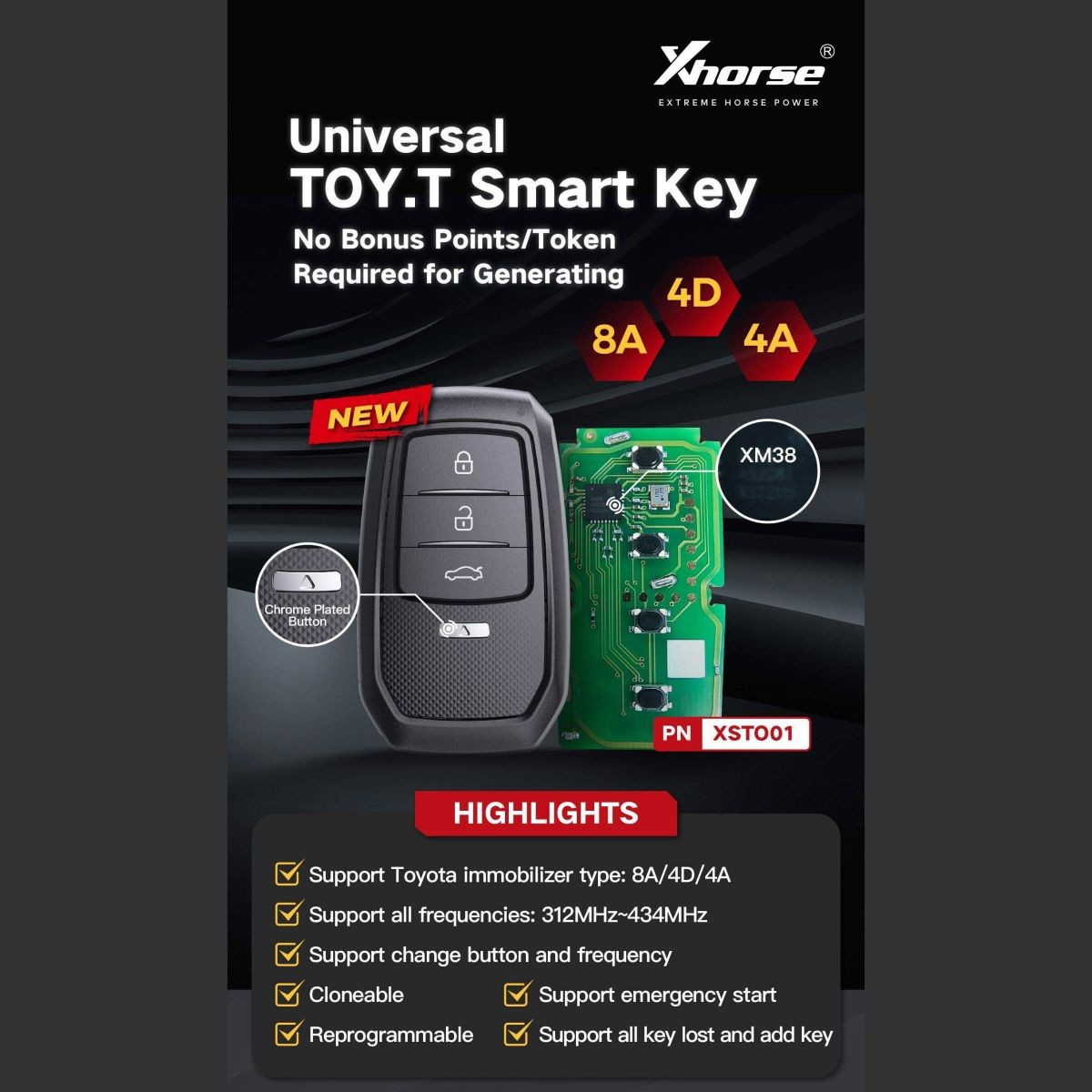 XHORSE スマートキー XM38 XSTO01EN（グローバル版）