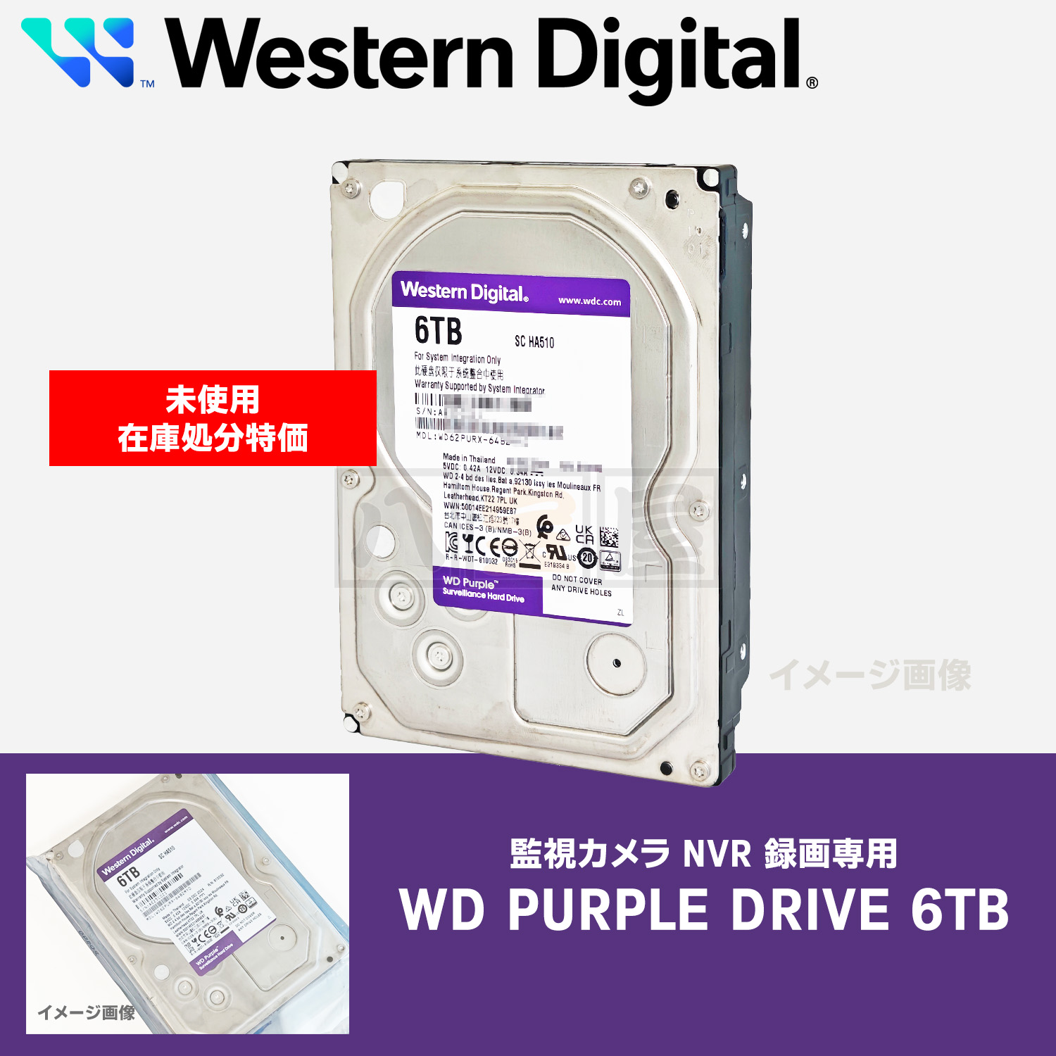 WD PURPLE ドライブ 6TB