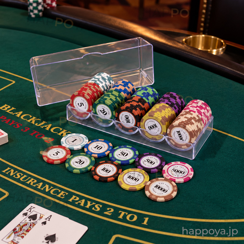 ポーカーチップ 100枚セット 収納ケース付き